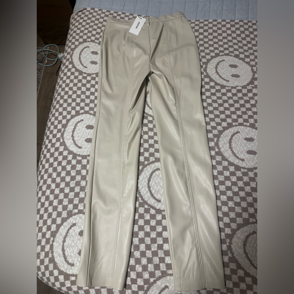 NWT Jason Wu Cream Vegan Leather Pants size small